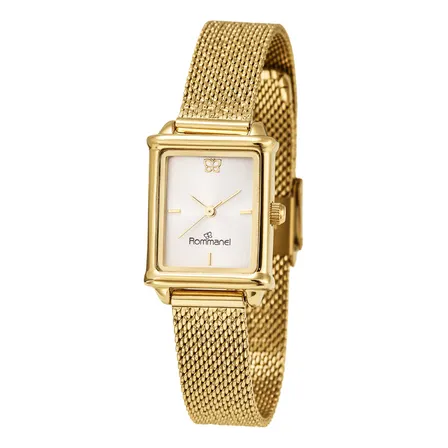 Relógio Analogico Social Dourado Rommanel 650090