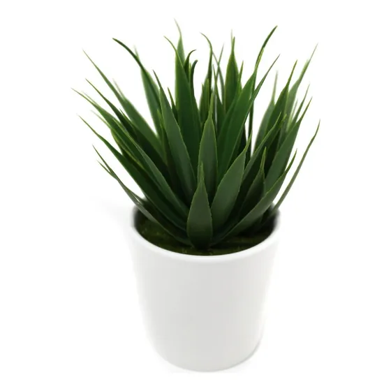 Planta Artificial Con Maceta De Ceramica Blanca