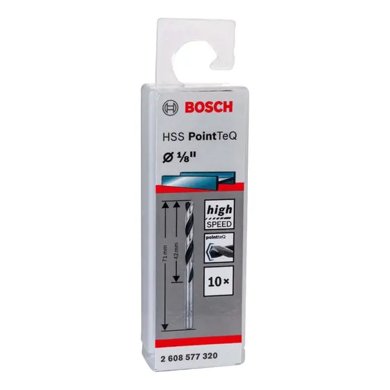 10 Brocas Metal Bosch Pointteq 1/8