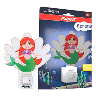 Luz Noturna Led Abajur Infantil Sereia 1w Avant 3000k Luz Noturna Led Abajur Infantil Sereia 1w Avant 3000k