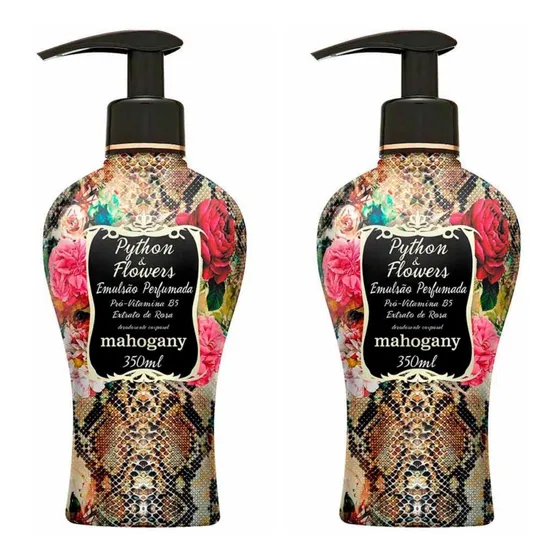 Kit Loção Hidratante Python & Flowers Mahogany - 2 Unidades