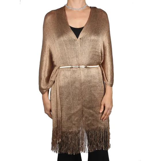 Blusa De Fiesta Poncho Lurex Brillo Casamiento Mujer