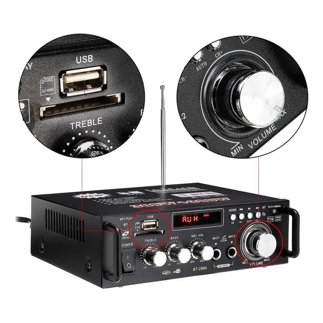 Amplificador De Audio Bluetooth Carro/hogar 2 Canales 600w