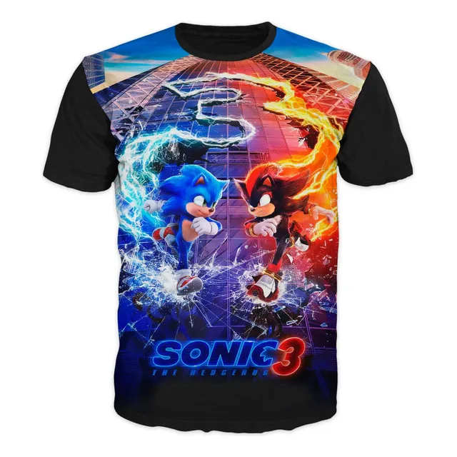 Camiseta Estampada Sonic New En Algodón Niños Adultos