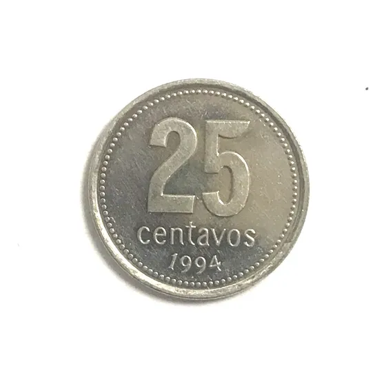 Monedas Argentinas: 25 Centavos 1994 Nro. Finos 4.3.1 Sc