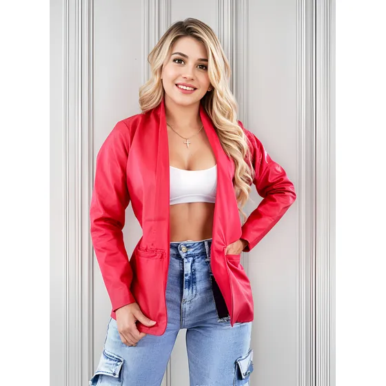 Chaqueta Blaizer Cuerina Para Dama Importada