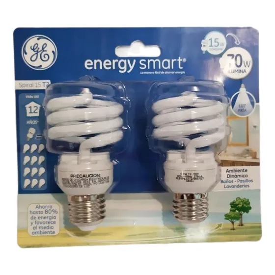 Fluorescente Espiral 15w T2 Super Mini Ge. Blister
