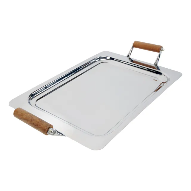 Bandeja Servir Mesa Desayuno Decorativa Acero Inoxidable 41c