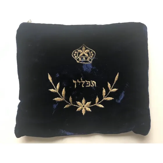 Bolsa Judaica Azul Terciopelo Tallis Oración Chal Bolso