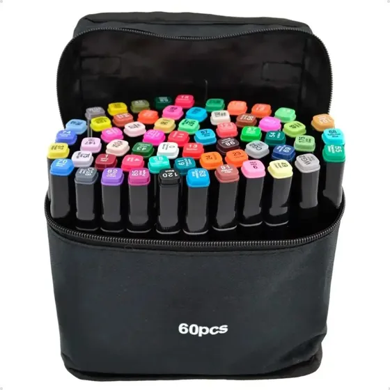 Conjunto De Canetas Marcador Permanente Touch  60 Cores
