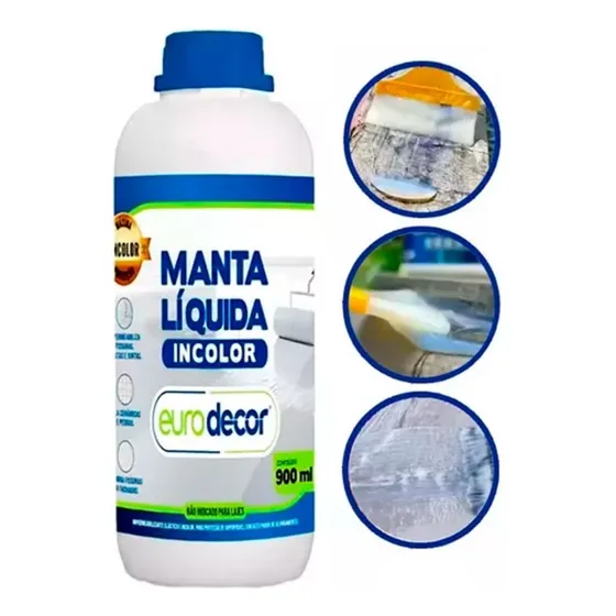 Manta Líquida Incolor Eurodecor Impermeabilizante 900ml Transparente Brilhante