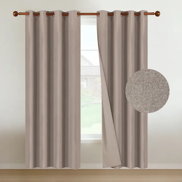 Cortinas Blackout 100% Casatua 2paños 140x220 Lino Doble Faz