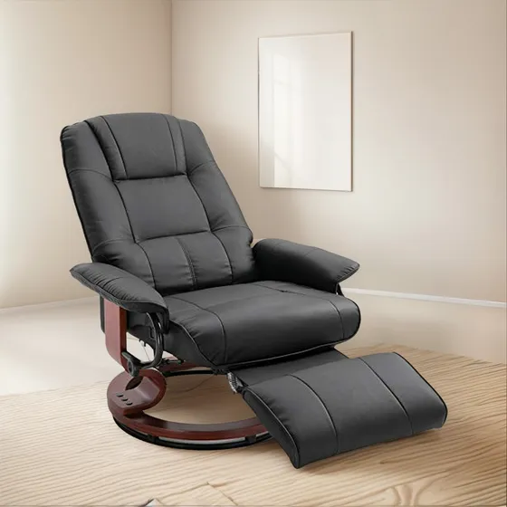 Sillón Reclinable De Cuero Sintético Con Reposapiés Compatib