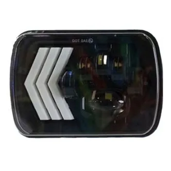 Faro Led Cuadrado Tipo Jeep 7 Pulgadas Jr-169-50w F/negro