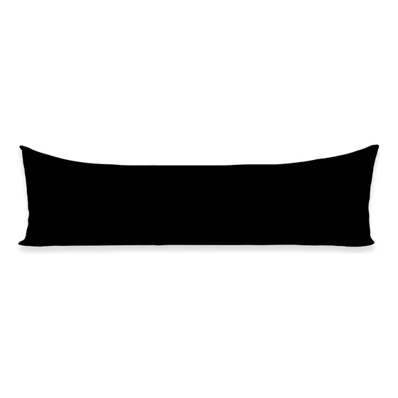1 Fronha De Corpo 1,30m X 40cm C/ Zíper Percal 180 Fios Preto