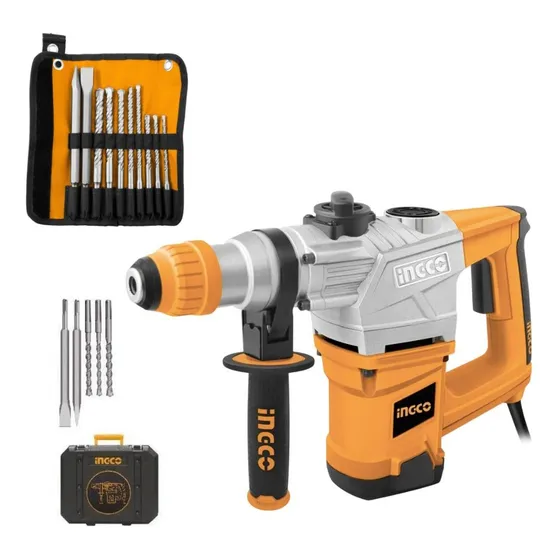 Rotomartillo Rh12008 1250w 5j +  Set De 10 Pz Akd2101 Ingco