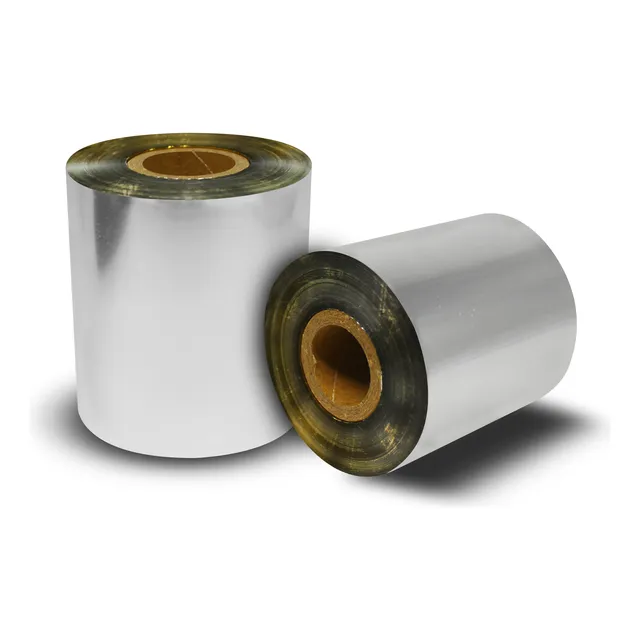 Ribbon Dorado Metalizado Cera Resina 75x300 Mts Resistente Plata