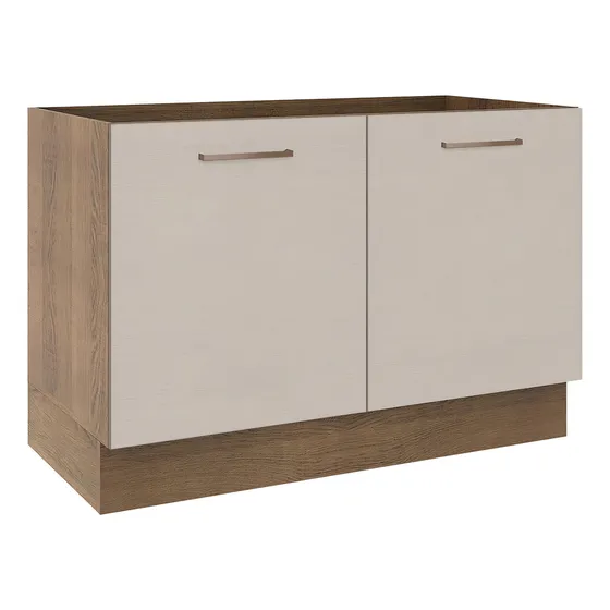 Gabinete Bajo Cocina Madesa Agata 120cm Sin Encimera Color Marrón/Crema