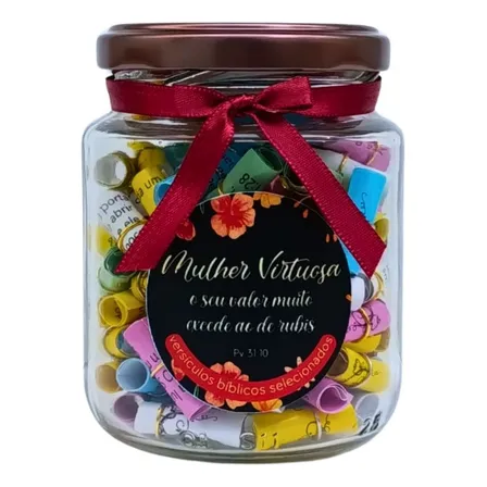 Pote Mulher Virtuosa Com Versículos Bíblicos Enroladinhos