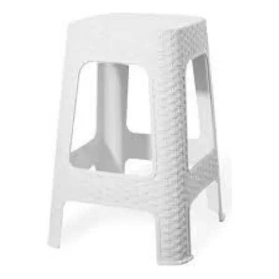 Banquito De Ratan Plastico Negro Banco Banqueta