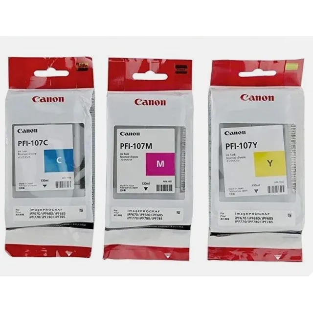 Kit De 4 Tintas Canon Pfi - 107 (m, Y, C, Bk)