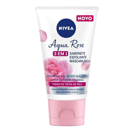 Sabonete Esfoliante Facial Aqua Rose 3 Em 1 150ml Nivea Sabonete Esfoliante Facial Aqua Rose 3 Em 1 150ml Nivea