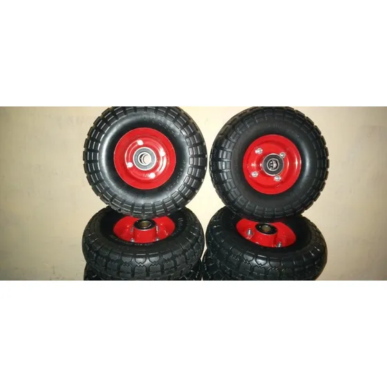 Ruedas Caucho Ojo Macizo Carrucha Carretilla Rolinera Caraca