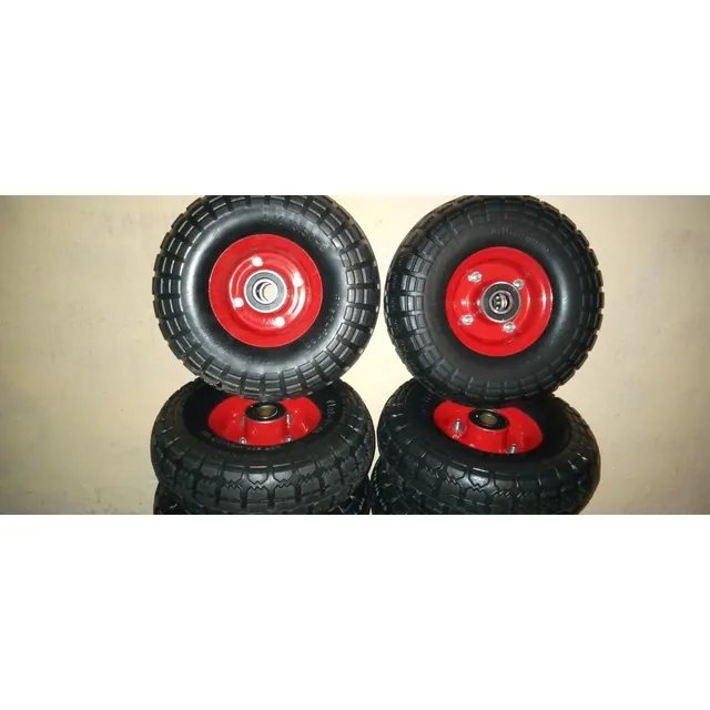 Ruedas Caucho Ojo Macizo Carrucha Carretilla Rolinera Caraca