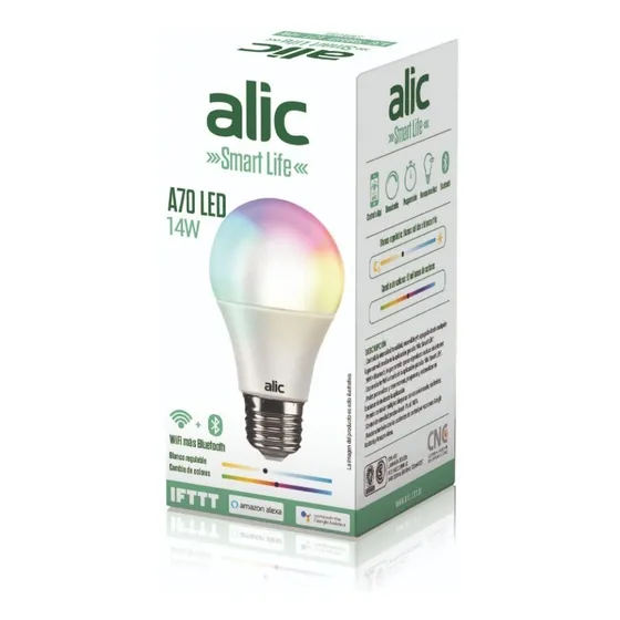 Pack 2 Lampara Led Smart 14w Rgb Wifi + Bluetooth Alic