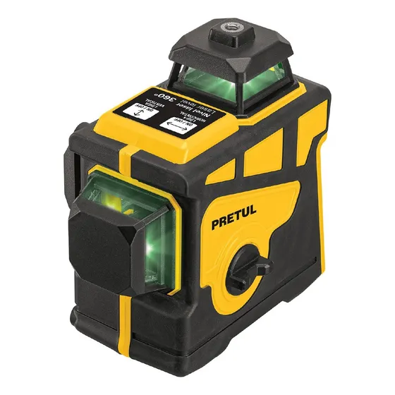 Nivel Láser, luz verde, Recargable, Autonivelante, 25m, 12 Líneas Pretul NL-12P