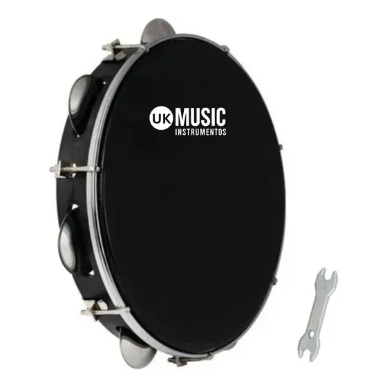 Marca UK Pandeiro Profissional Abs Preto 10 Polegadas Pele Leitosa Nylon Samba Jesus