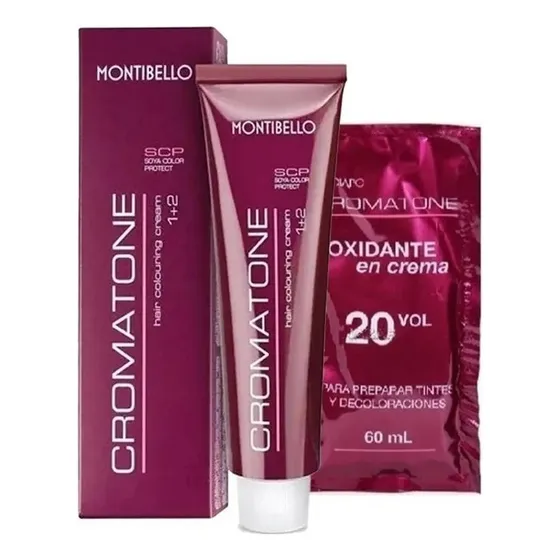 Tintura Permanent Cromatone 60g Con Agua Oxig En Crema Vol20 Tono 6.57