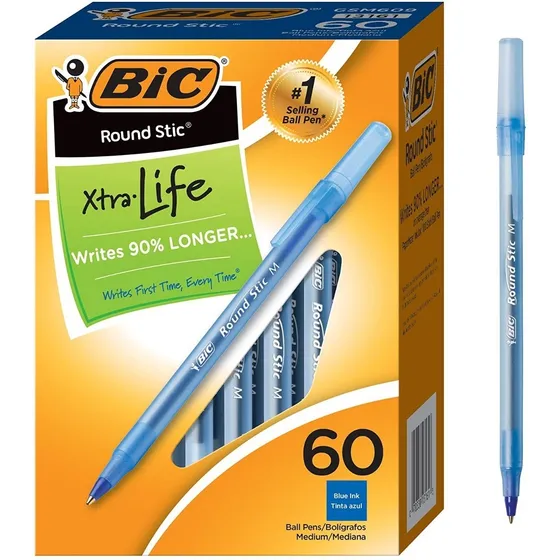 Boligrafos Bic Caja 60 Unidades Lapiceros Azul