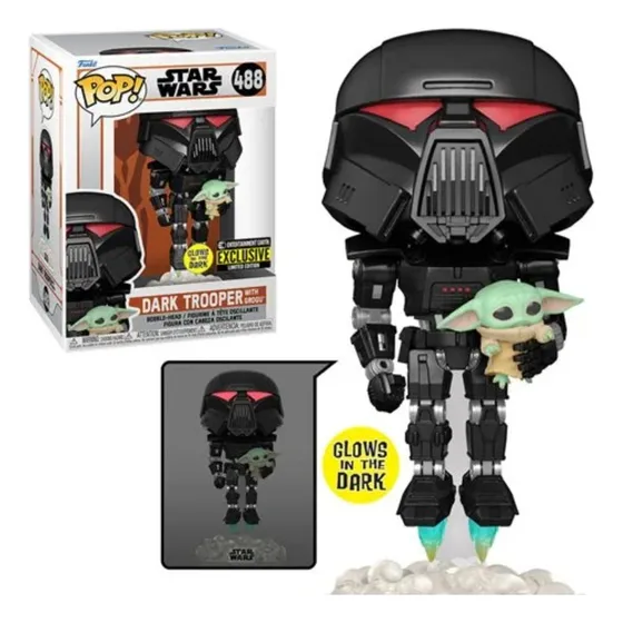 Funko Pop Dark Trooper With The Child 488 Brilla Star Wars