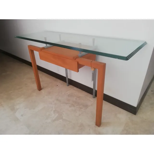 Consola Estilo Moderno Con Tope De Vidrio - Usada