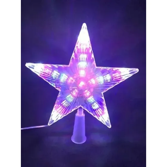 Estrela Ponteira Topo Arvore Natal Led Color/branco Natalino