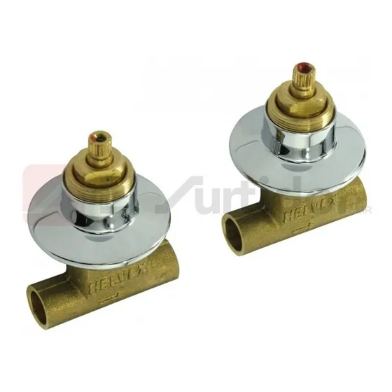 Juego De Ensambles Para Empotrar Helvex E-61 Soldables Cromo Acabado Cromado Color Dorado oscuro