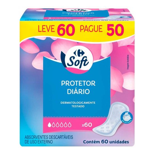 Absorventes Femininos Carrefour Tripla Proteção Di?rio Extra Suave Com Abas Com Abas 18 U