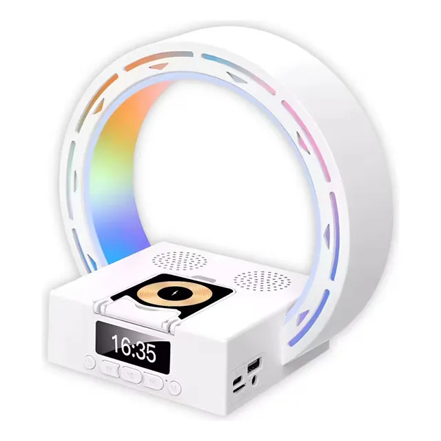 Parlante Bluetooth C/reloj Carga Inalambrica Led Rgb Fm !!