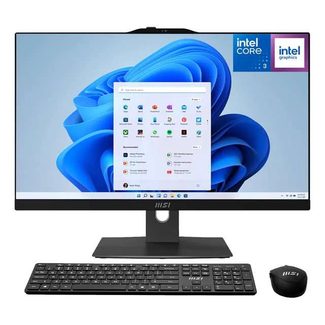 All In One Msi Modern Am242tp Core 3 100u 8gb 512gb 23.8