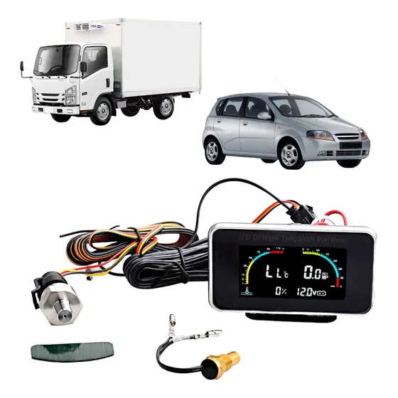 Medidor Lcd Coche Temperatura Aceite Voltaje 4 En 1 Digital