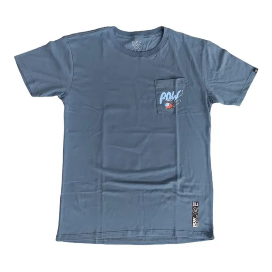 Franela Azul Oscuro Pow Helicóptero Bolsillo En La Camisa