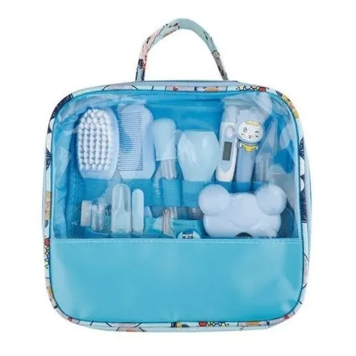 Kit De Cuidados De Saúde De Beleza Do Bebê Com Termômetro Cor Azul