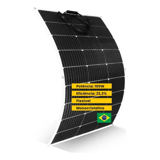 Placa Solar Flexível 100w Monocristalino Inmetro Inohouse 