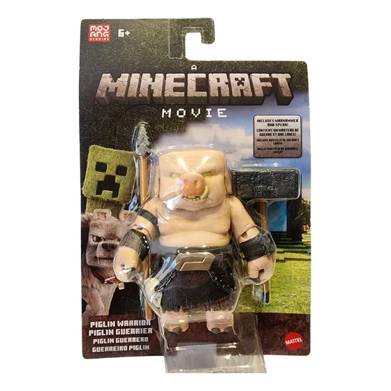 Minecraft Movie Serie 2 Guerrero Piglin Con Martillo Y Lanza