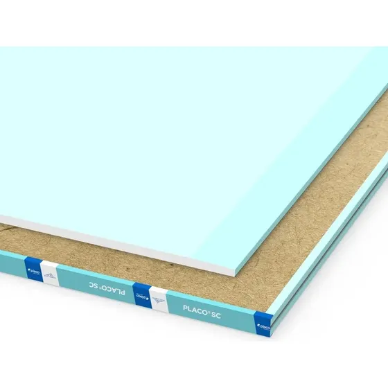 Placa De Yeso Placo Semicubierto Sc 1,20 X 2,40mts 12.5mm Turquesa