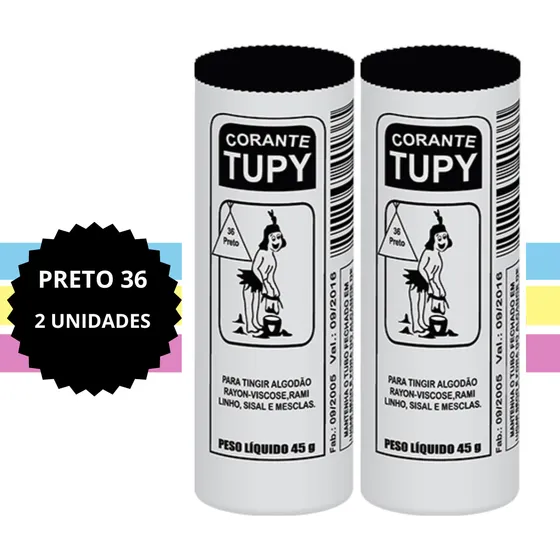 Kit Corante Para Roupa E Tecido Preto 36