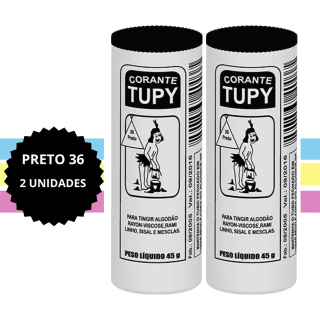 Kit Corante Para Roupa E Tecido Preto 36