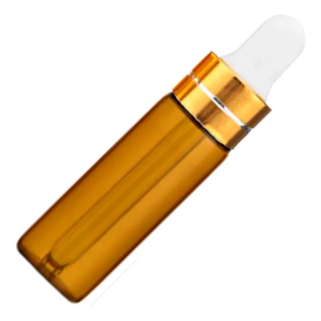 Kit 10 Frascos Conta Gotas Vidro Óleos Essenciais Âmbar 5ml