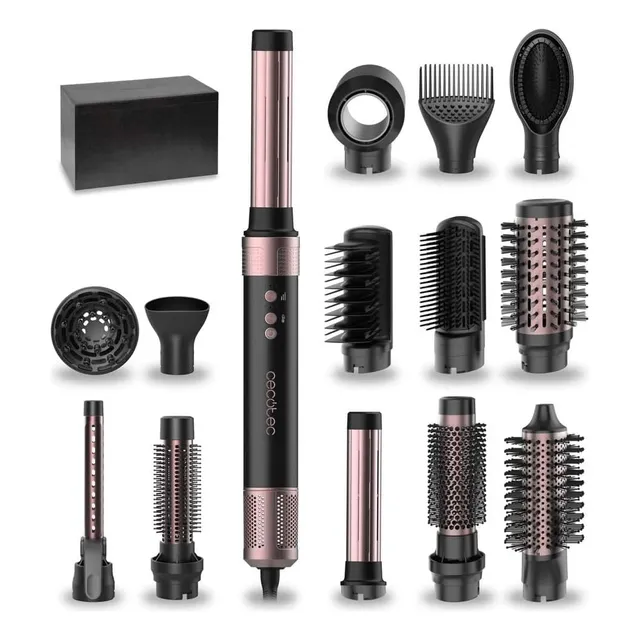 Cepillo Modelador Cecotec Airglam 14 En 1 Secador Color Negro